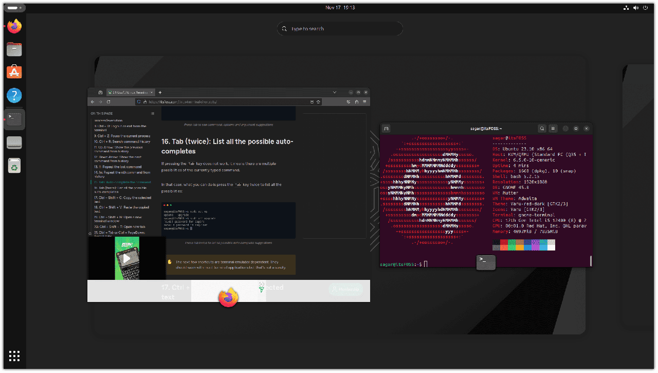 在 Ubuntu 中按下 Super 键获得活动概览